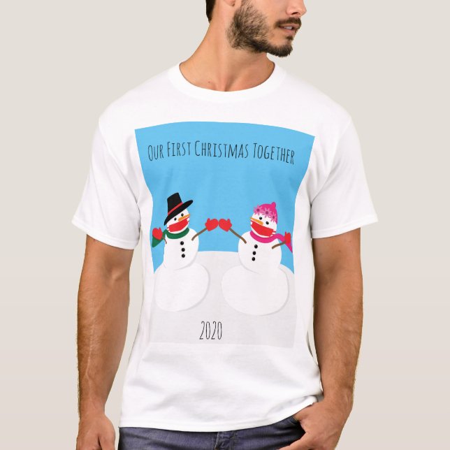 Camiseta Nuestros primeros hombres de nieve de Navidad 2020 (Anverso)