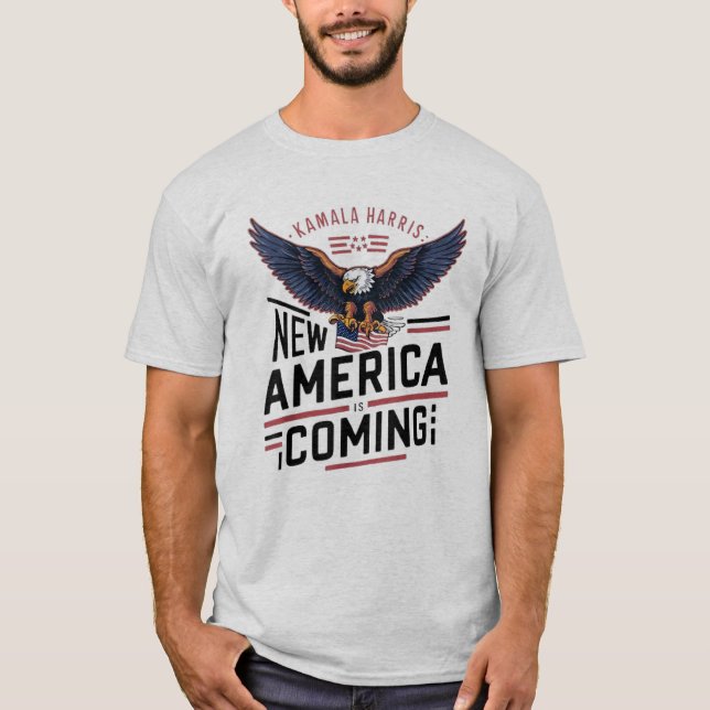 Camiseta Nueva América viene Kamala Harris 2024 presidente (Anverso)