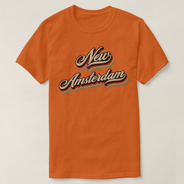 Camiseta Nueva Ámsterdam retro vintage (Diseño del anverso)
