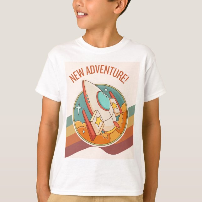 Camiseta nueva aventura de cohetes (Anverso)
