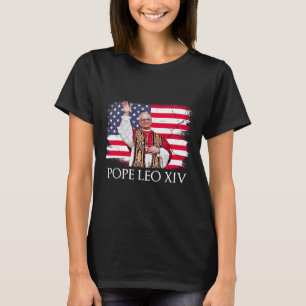 Camiseta Nueva bandera estadounidense del Papa Leo Xiv Robe