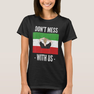 Camiseta Nueva bandera iraní sin hiyab no se mezclan con mu
