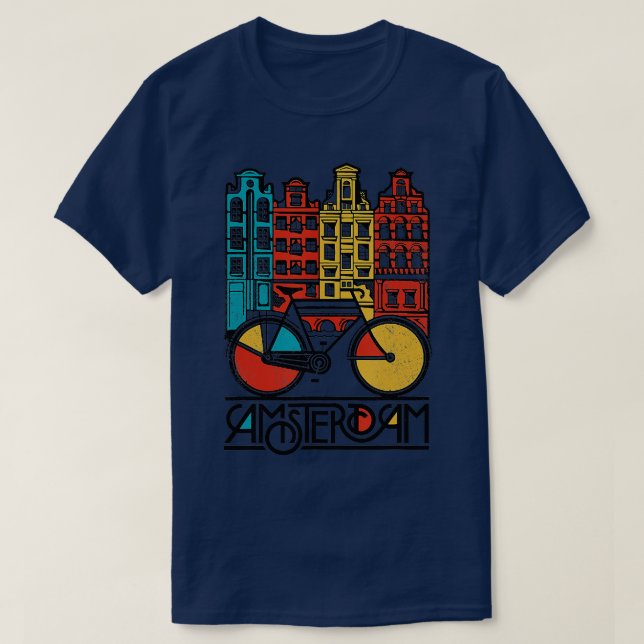Camiseta Nueva Bicicleta Retro Bicicleta Amsterdam City Jer (Diseño del anverso)