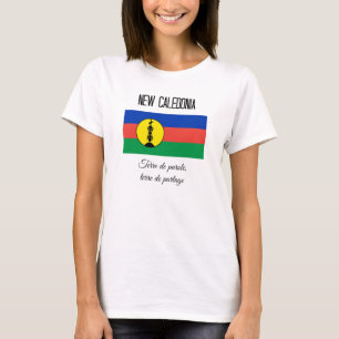 Camiseta Nueva Caledonia, Bandera y Motto (Fr)