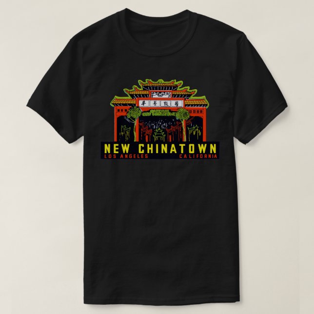 Camiseta Nueva Chinatown Los Angeles California de los años (Diseño del anverso)