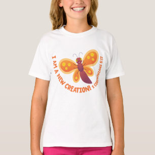 Camiseta Nueva creación mariposa linda dibujo bíblico