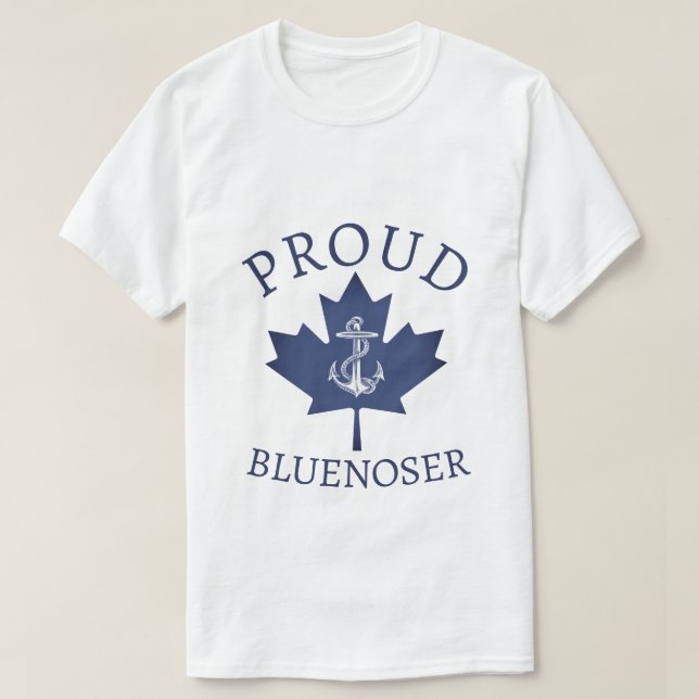 Camiseta Nueva Escocia Proud Bluenoser ancla hoja de arce T (Diseño del anverso)