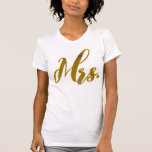 Camiseta Nueva Esposa Nueva Novia Sra. Metallic Relieve met<br><div class="desc">Regalos de indumentaria de diseño de alta calidad súper suaves y livianos para nueva esposa nueva novia,  diseño de texto señora en textura de Relieve metalizado de oro metálico. ¡Seleccione entre varios estilos y colores!</div>