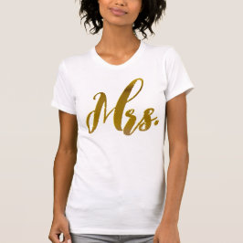 Camiseta Nueva Esposa Nueva Novia Sra. Metallic Relieve met
