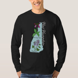Camiseta Nueva Hampshire Flor morado Lilac y Dama Rosa Sl