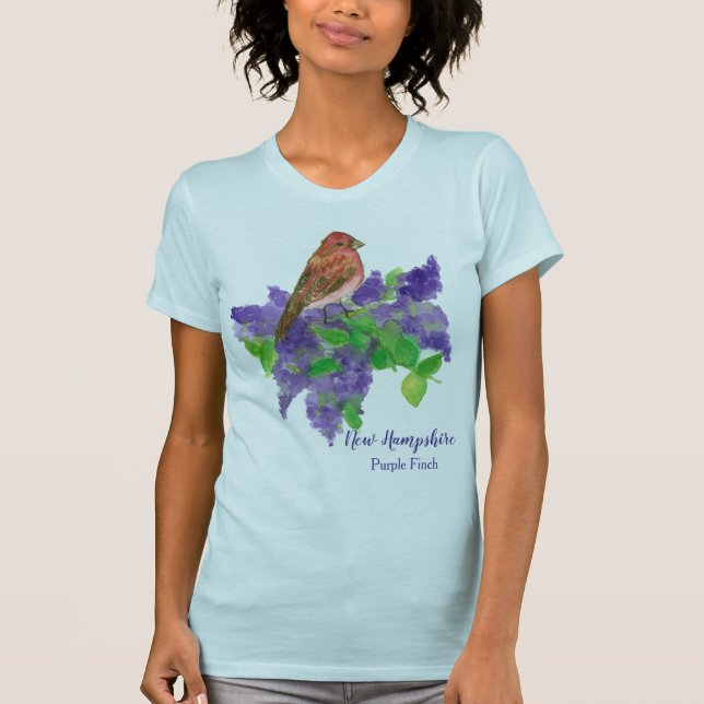 Camiseta Nueva Hampshire State Bird Purple Finch (Anverso)