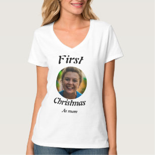 Camiseta Nueva madre foto de Navidad 2025