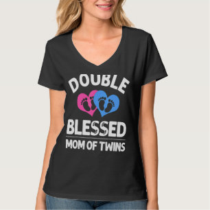 Camiseta Nueva Mamá De Gemelos Para Mujeres Madre Invitació