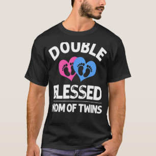 Camiseta Nueva Mamá De Gemelos Para Mujeres Madre Invitació