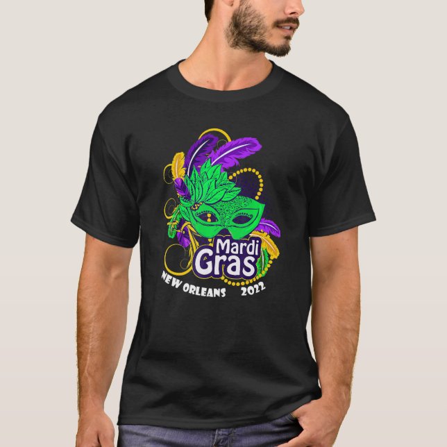 Camiseta Nueva Orleans 2022 Máscara Ropa Mardi Gras Para Ho (Anverso)