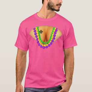 Camiseta Nueva Orleans Funny Mardi Gras Beads Flash Cleavag