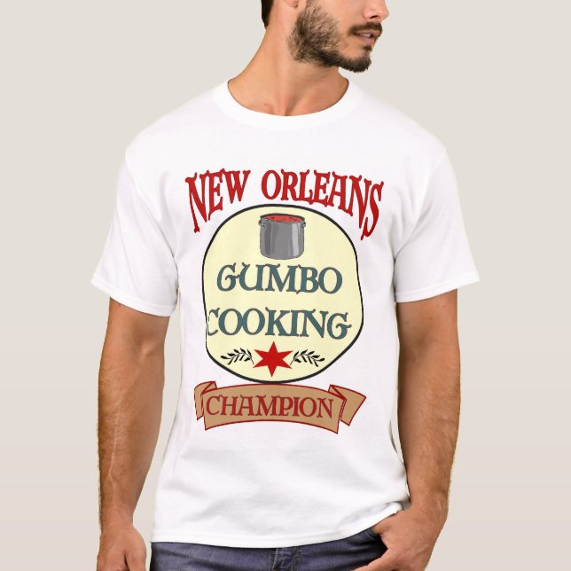 Camiseta Nueva Orleans Gumbo Champ de cocina (Anverso)