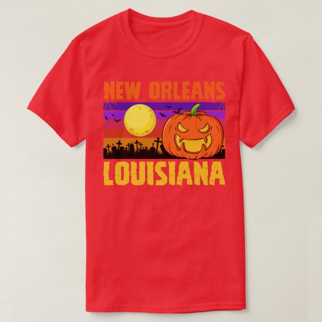 Camiseta Nueva Orleans Louisiana Feliz Fiesta de Halloween  (Diseño del anverso)