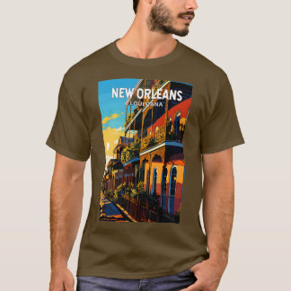 Camiseta Nueva Orleans Louisiana Viaje Arte Vintage TShirt