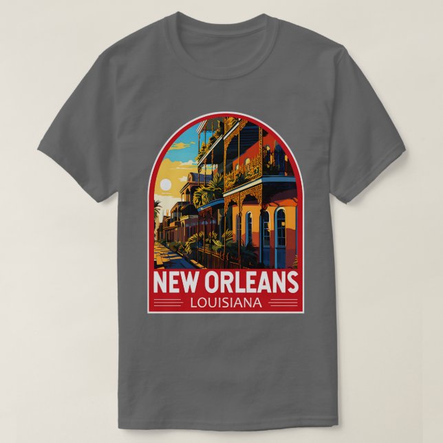 Camiseta Nueva Orleans Louisiana Viajes Emblem TShirt (Diseño del anverso)