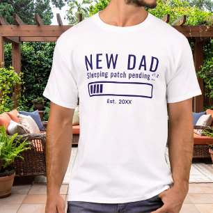 Camiseta Nueva Parche Dormido Papá Pendiente Divertido Azul