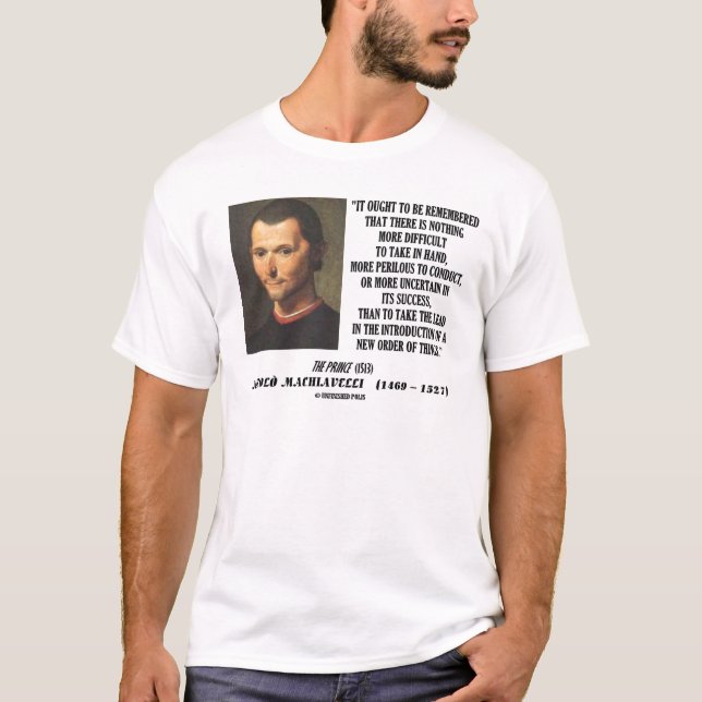 Camiseta Nueva pedido de Niccolo Machiavelli de la cita de (Anverso)