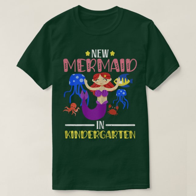 Camiseta Nueva sirena en kindergarten para una novia sirvie (Diseño del anverso)