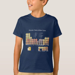Camiseta Nueva tabla periódica de estilos de la cerveza