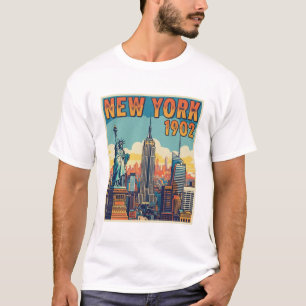 Camiseta Nueva York 1902 - Tee gráfico retro de la línea de