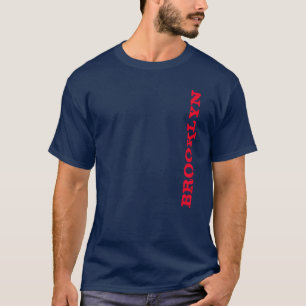 Camiseta Nueva York Brooklyn Nyc Navy Blue Red Men's