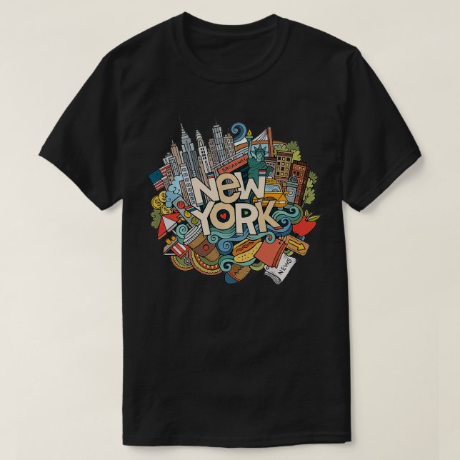 Camiseta Nueva York City NYC Icónica Skyline Gift Big Apple (Diseño del anverso)