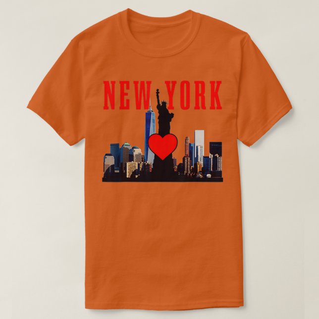 Camiseta Nueva York City NYC NY Skyline Estatua De Liberty  (Diseño del anverso)