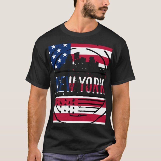 Camiseta Nueva York con Stars & Stripes Unisex (Anverso)