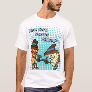 Camiseta Nueva York contra guerras de la pizza de Chicago