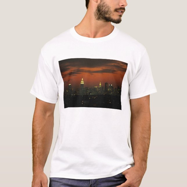 Camiseta Nueva York, EE. UU. Horizonte de Manhattan uptown  (Anverso)