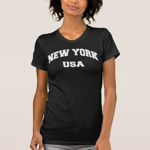 Camiseta Nueva York EE. UU. Letra Impresa Mujer