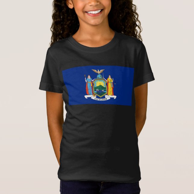 Camiseta Nueva York: El Estado Imperio, casa de bandera gra (Anverso)