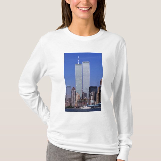 Camiseta Nueva York, Estados Unidos. Torres gemelas del fam (Anverso)