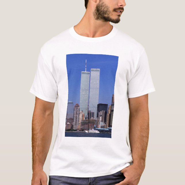 Camiseta Nueva York, Estados Unidos. Torres gemelas del fam (Anverso)
