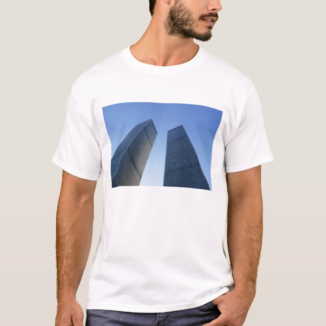 Camiseta Nueva York, Estados Unidos. Ver en las torres geme (Anverso)