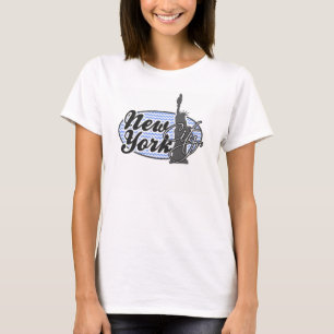 Camiseta Nueva York, estatua de la libertad; Chevron azul