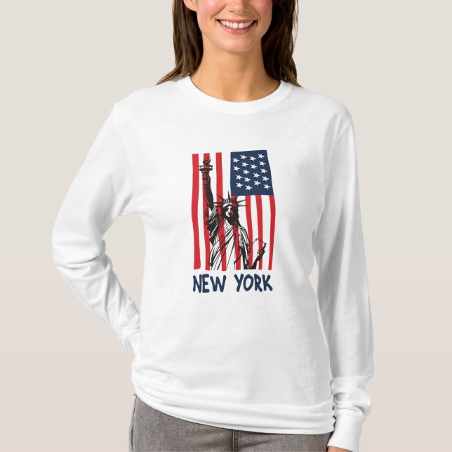 Camiseta Nueva York Estatua de la Libertad Estados Unidos B (Anverso)