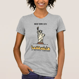 Camiseta Nueva York Estatua de la Libertad Silueta Arte de 