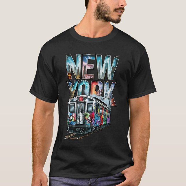 Camiseta Nueva York Estilo Graffiti Del Metro Nyc (Anverso)