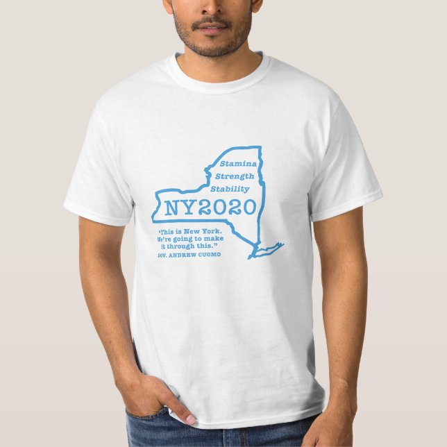 Camiseta Nueva York: Fortaleza, fortaleza, estabilidad (Anverso)