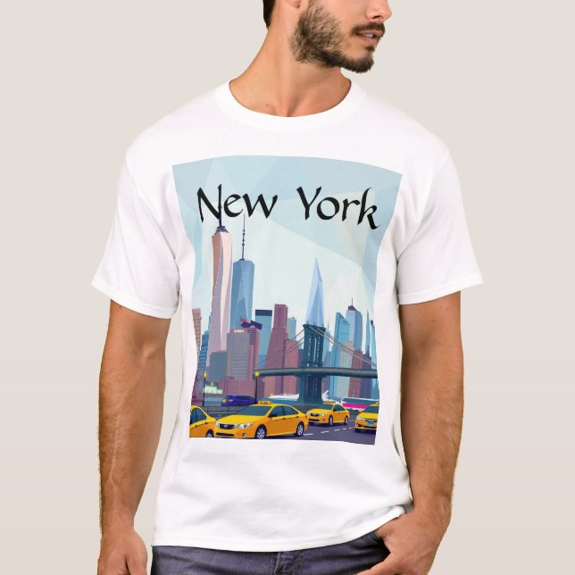 Camiseta nueva york geométrico (Anverso)