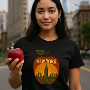 Camiseta Nueva York Gran Manzana Retro Art Deco