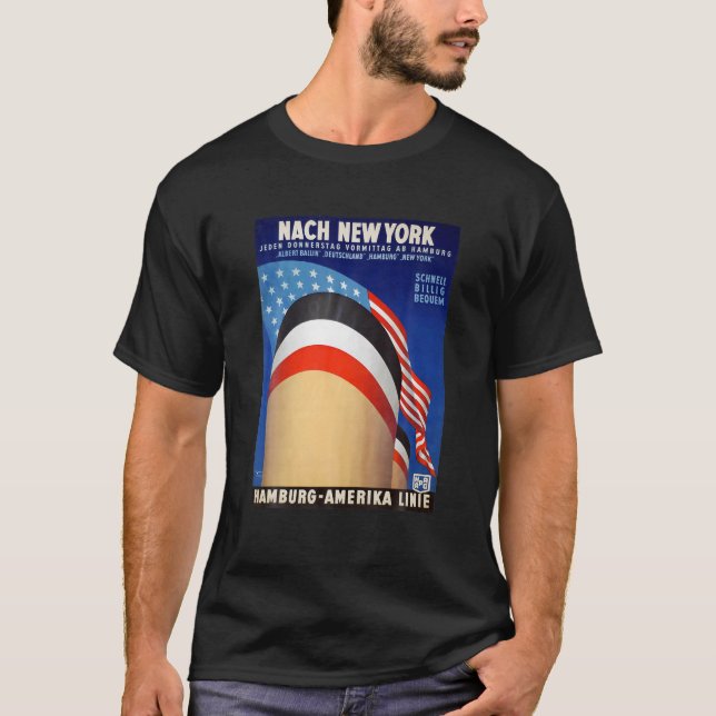 Camiseta Nueva York Hamburg Alemania America Steamship Line (Anverso)
