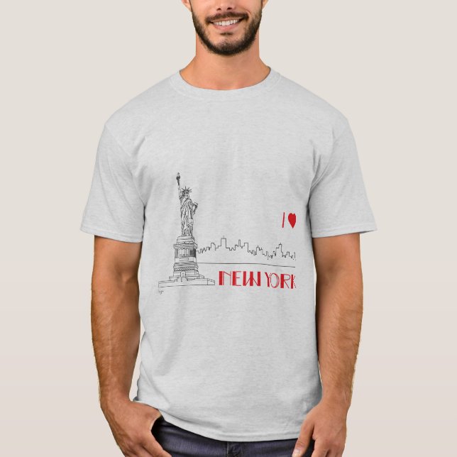 Camiseta Nueva York, I Heart, Estatua de la Libertad Guay (Anverso)