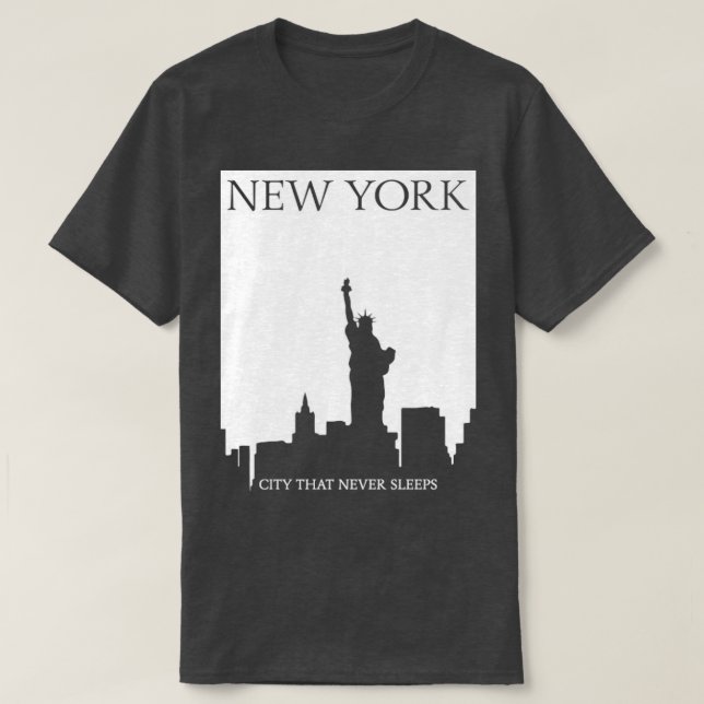 Camiseta Nueva York, la ciudad que nunca duerme (Diseño del anverso)